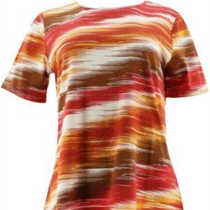 NWT‎ DENIM & CO BLURRED STRIPE JERSEY SHIRT XXS